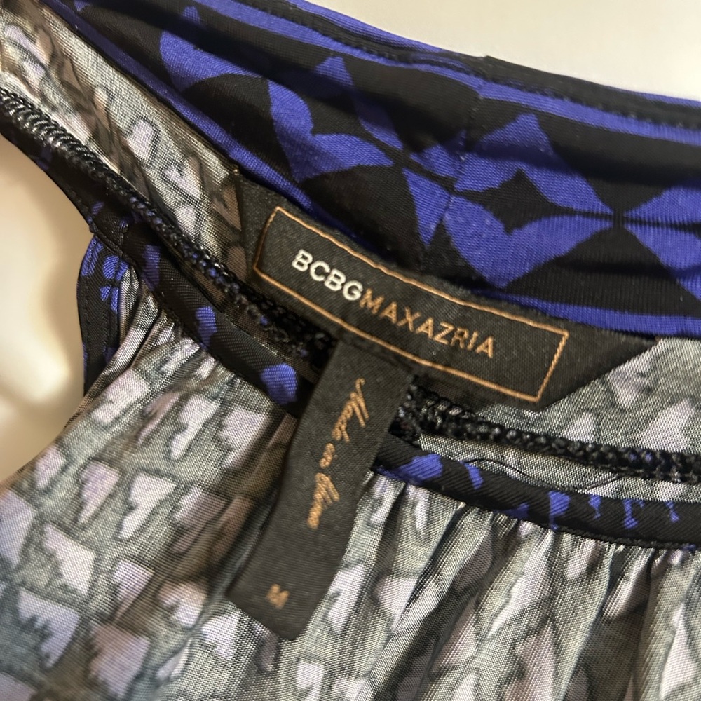 BCBGMaxAzria Black and Blue Halter Dress - Picture 4 of 4